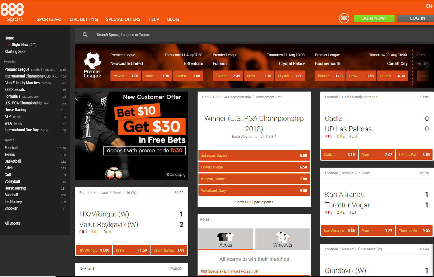 888-Sportsbook desktop